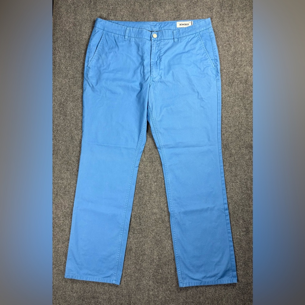Bonobos Washed Chinos Blue Straight Fit Pants Men’s 38x32